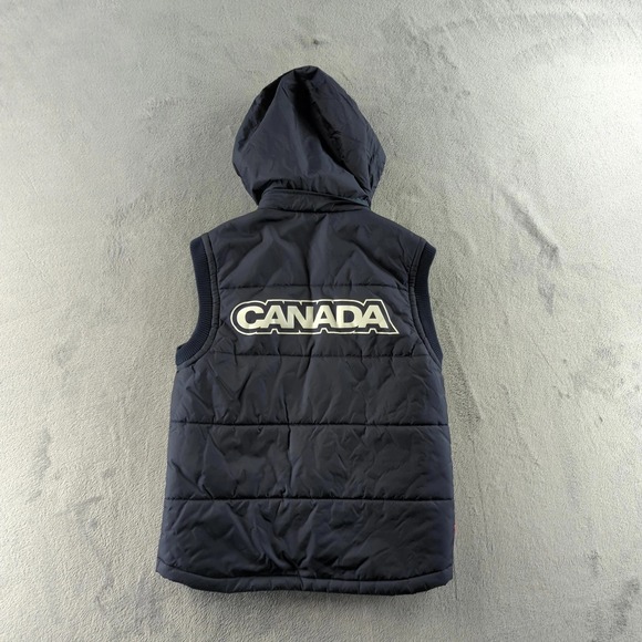 Canada Olympic Team Jacket Mens Small Blue Turin 2006 Hooded Puffer Vest HBC - Picture 4 of 12